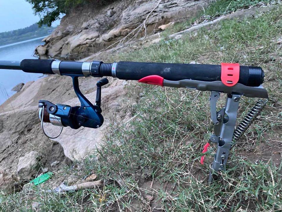 Automatic Spring Fishing Rod Holder For Ground Bank Fishing Pole Holder  Hook Set